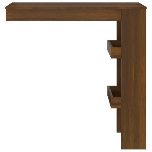 Vægmonteret barbord 102x45x103,5 cm konstrueret træ brunt eg