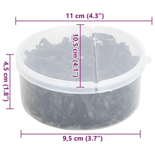 Manelastikker til heste 400 stk. silikone sort