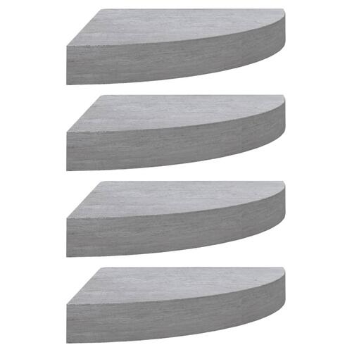 Hjørnehylder 4 stk. 35x35x3,8 cm MDF betongrå