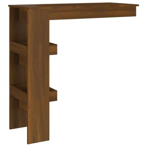 Vægmonteret barbord 102x45x103,5 cm konstrueret træ brunt eg