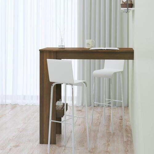 Vægmonteret barbord 102x45x103,5 cm konstrueret træ brunt eg