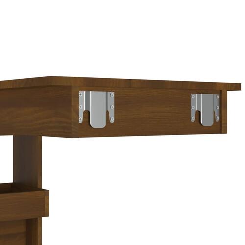 Vægmonteret barbord 102x45x103,5 cm konstrueret træ brunt eg
