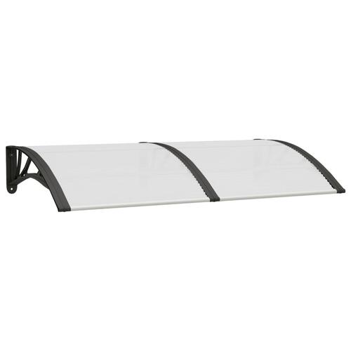 Dørbaldakin 150x75 cm polycarbonat sort og transparent