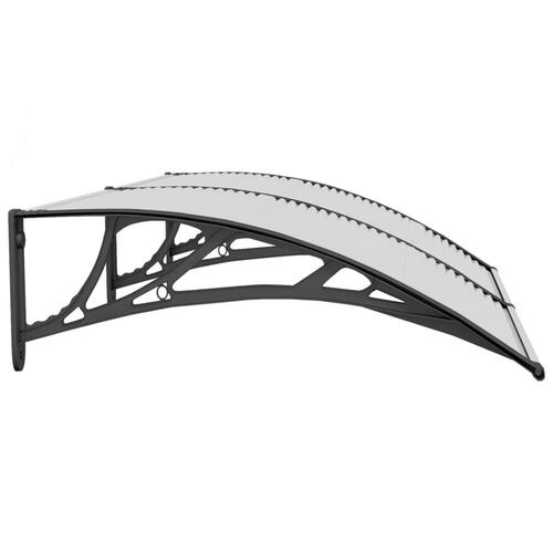 Dørbaldakin 150x75 cm polycarbonat sort og transparent
