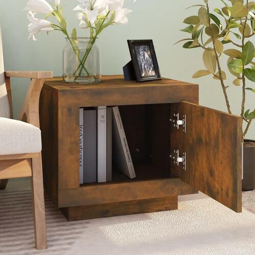 Sofabord 51x50x45 cm konstrueret træ røget egetræsfarve