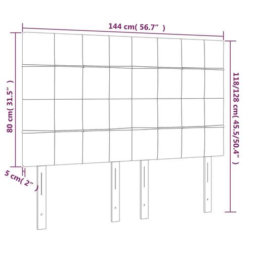Sengegavle 4 stk. 72x5x78/88 cm stof sort
