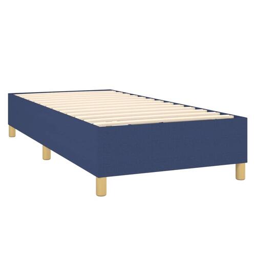 Sengeramme 90x200 cm stof blå