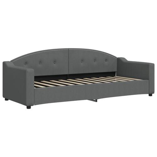 Daybed med udtræk og madras 80x200 cm stof mørkegrå