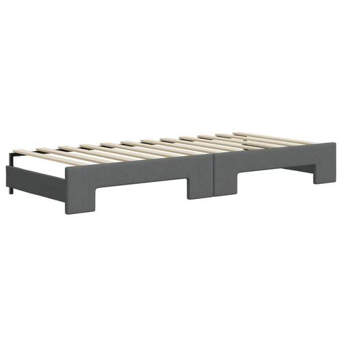 Daybed med udtræk og madras 80x200 cm stof mørkegrå