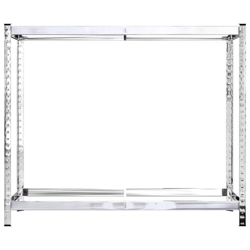 Dækreoler 4 stk. med 2 hylder 110x40x110 cm stål sølvfarvet