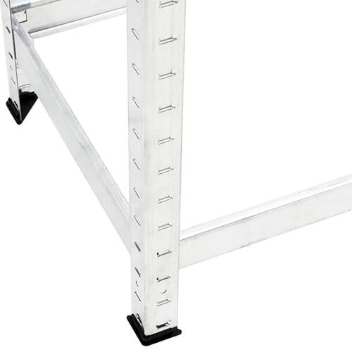 Dækreoler 4 stk. med 2 hylder 110x40x110 cm stål sølvfarvet