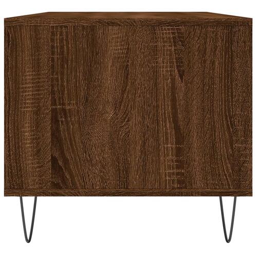 Sofabord 90x49x45 cm konstrueret træ brun egetræsfarve