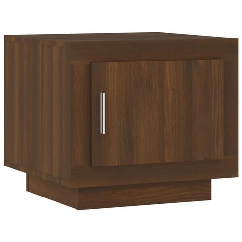 Sofabord 51x50x45 cm konstrueret træ brun egetræsfarve