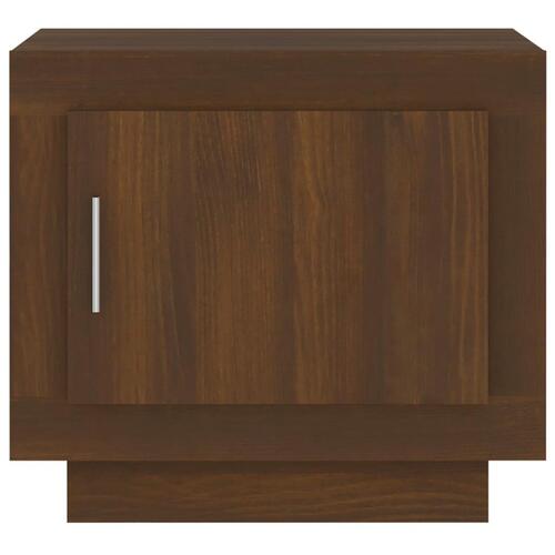 Sofabord 51x50x45 cm konstrueret træ brun egetræsfarve