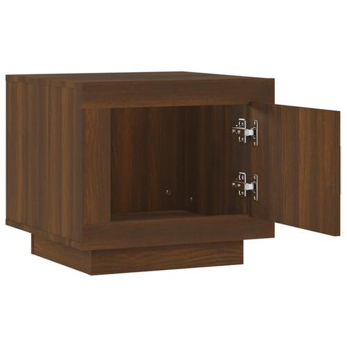 Sofabord 51x50x45 cm konstrueret træ brun egetræsfarve