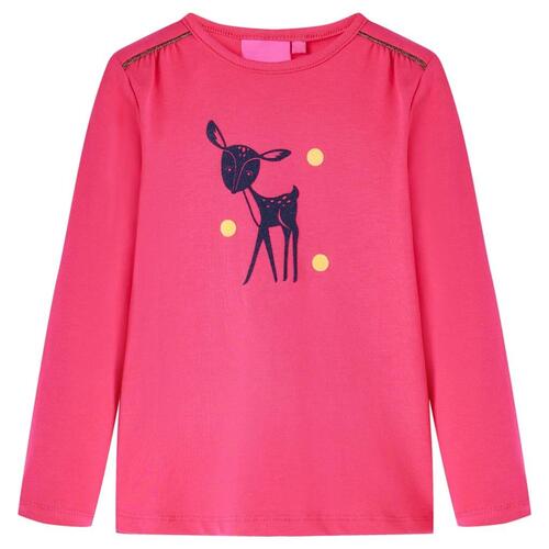 Langærmet T-shirt til børn str. 140 pink