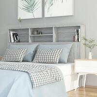 Sengegavl med opbevaring 160x19x103,5 cm grå sonoma-eg