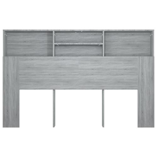 Sengegavl med opbevaring 160x19x103,5 cm grå sonoma-eg