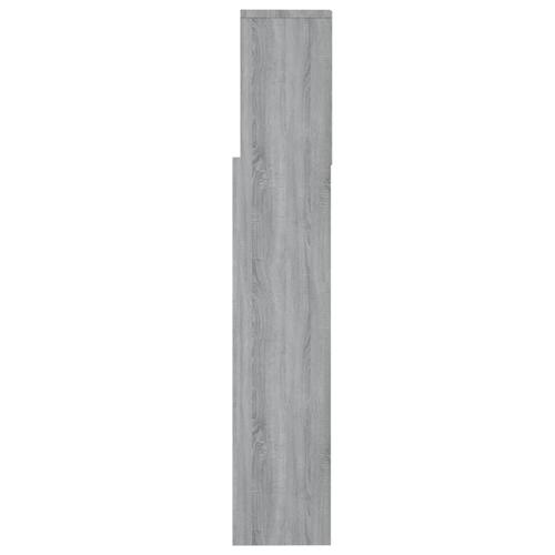 Sengegavl med opbevaring 160x19x103,5 cm grå sonoma-eg