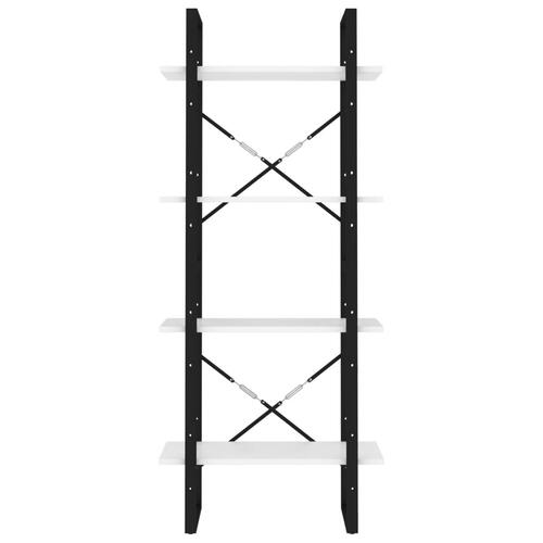 Bogreol med 4 hylder 60x30x140 cm konstrueret træ hvid