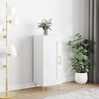 Skænk 34,5x34x90 cm konstrueret træ hvid højglans