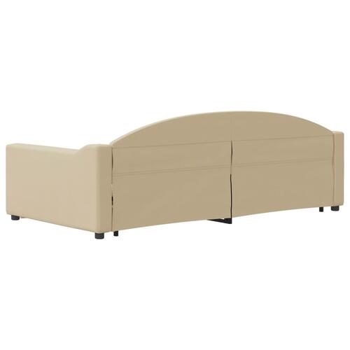 Daybed med udtræk 100x200 cm stof cremefarvet