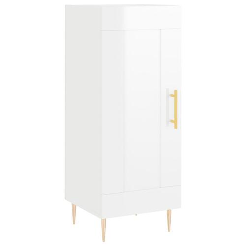 Skænk 34,5x34x90 cm konstrueret træ hvid højglans