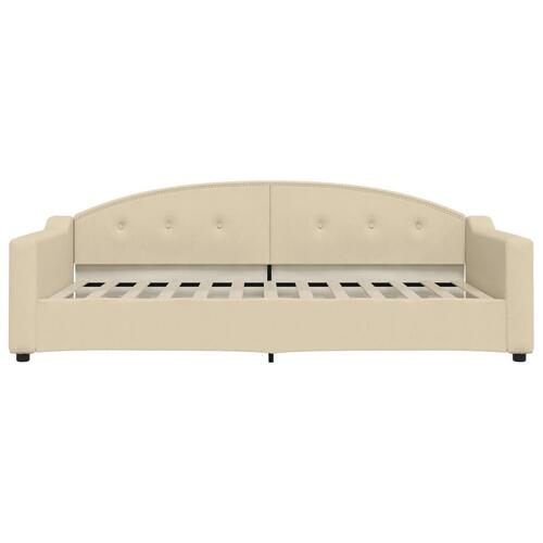 Daybed med udtræk 100x200 cm stof cremefarvet