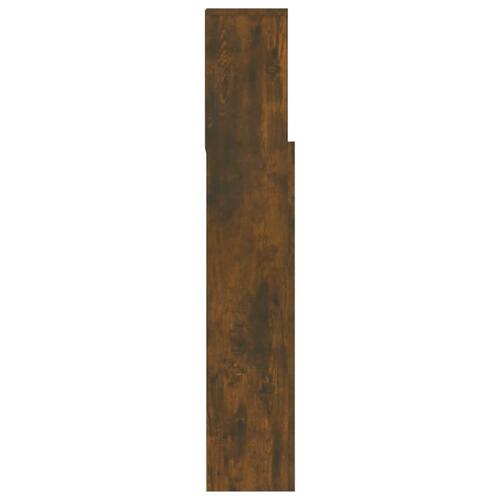 Sengegavl med opbevaring 180x19x103,5 cm røget egetræsfarve