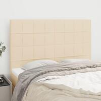 Sengegavle 4 stk. 72x5x78/88 cm stof cremefarvet
