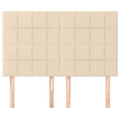 Sengegavle 4 stk. 72x5x78/88 cm stof cremefarvet