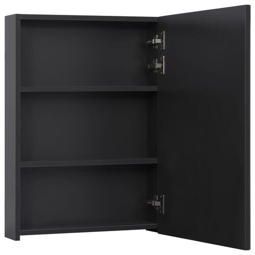 Badeværelsesskab med spejl + LED-lys 50x13x70 cm