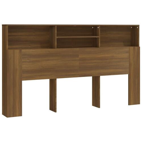 Sengegavl med opbevaring 180x19x103,5 cm brun egetræsfarve