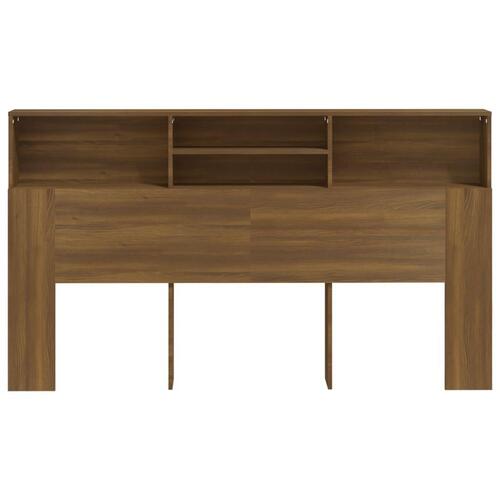 Sengegavl med opbevaring 180x19x103,5 cm brun egetræsfarve