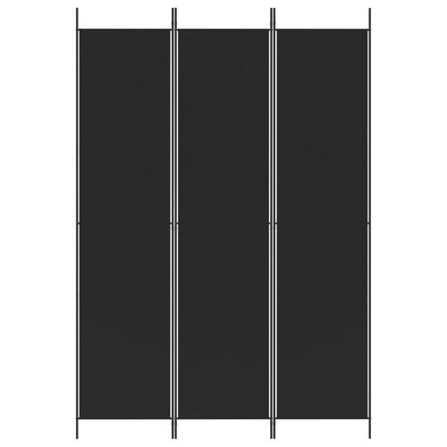 3-panels rumdeler 150x220 cm stof sort