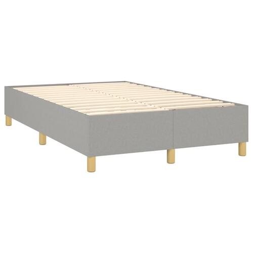 Sengeramme til kontinentalseng 120x200 cm stof lysegrå