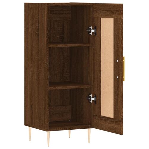 Skænk 34,5x34x90 cm konstrueret træ brun egetræsfarve