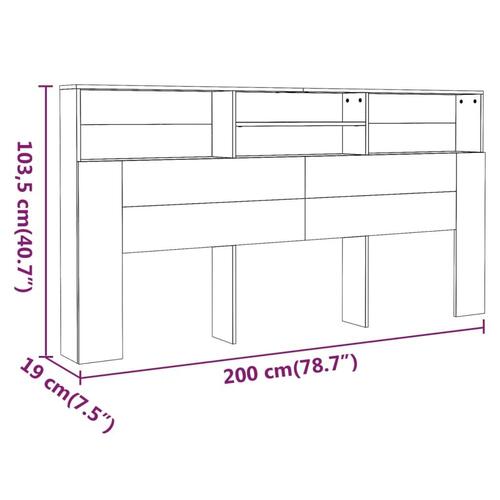 Sengegavl med opbevaring 200x19x103,5 cm brun egetræsfarve