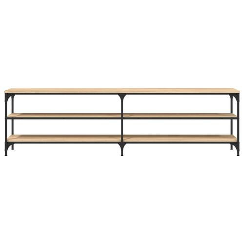 Tv-bord 180x30x50 cm konstrueret træ og metal sonoma-eg