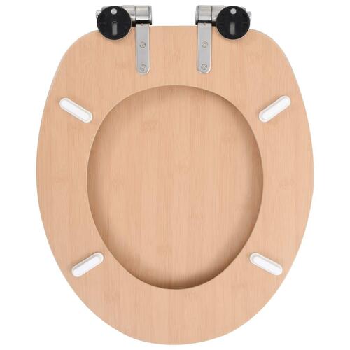 Toiletsæde med soft close-låg MDF bambusdesign