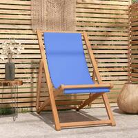 Dækstol 56x105x96 cm teak blå