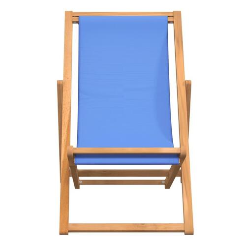 Dækstol 56x105x96 cm teak blå