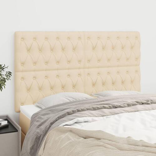 Sengegavle 4 stk. 72x7x78/88 cm stof cremefarvet