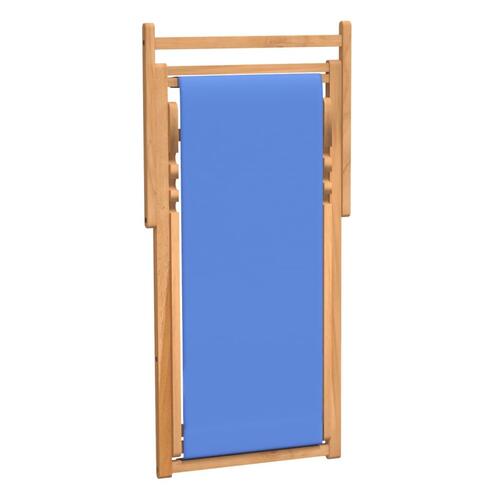 Dækstol 56x105x96 cm teak blå