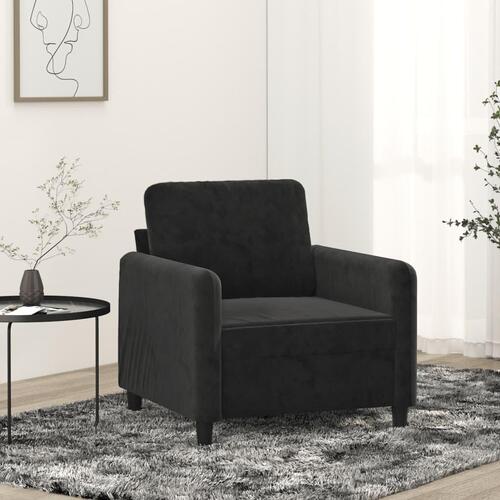Lænestol 60 cm velour sort