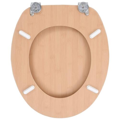 Toiletsæde med låg MDF bambusdesign