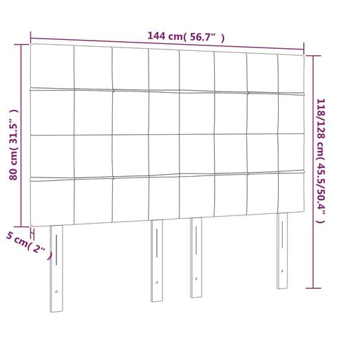 Sengegavle 4 stk. 72x5x78/88 cm stof blå