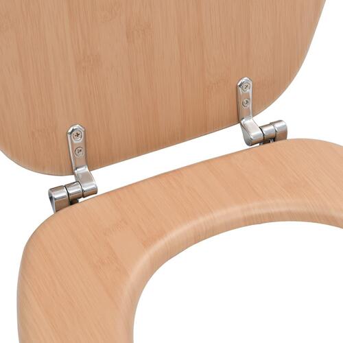 Toiletsæde med låg MDF bambusdesign