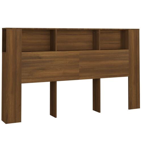 Sengegavl med opbevaring 180x18,5x104,5 cm brun egetræsfarve