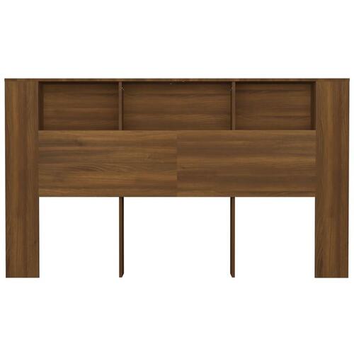 Sengegavl med opbevaring 180x18,5x104,5 cm brun egetræsfarve